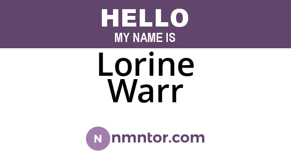 Lorine Warr