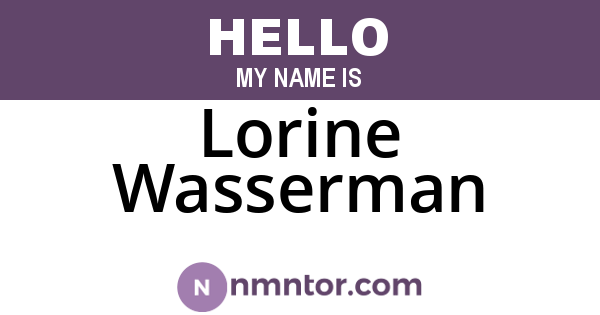 Lorine Wasserman