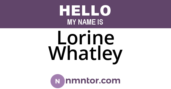 Lorine Whatley