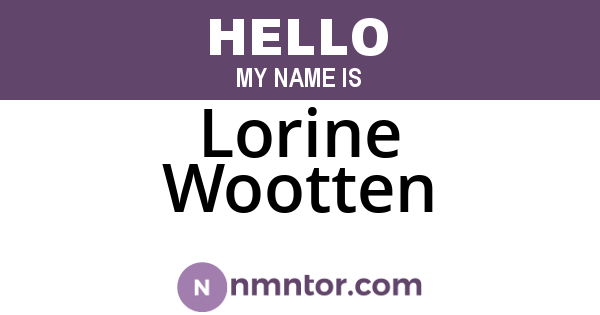 Lorine Wootten