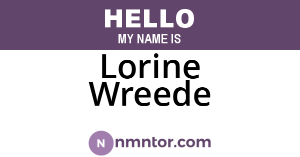Lorine Wreede