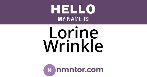 Lorine Wrinkle