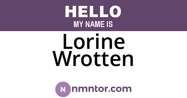 Lorine Wrotten