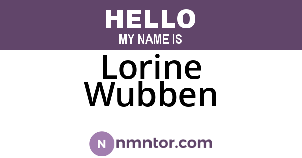 Lorine Wubben