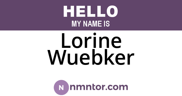 Lorine Wuebker