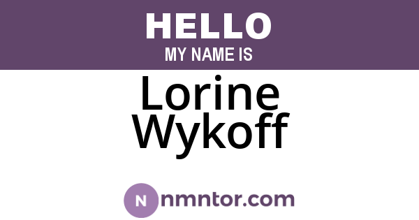 Lorine Wykoff