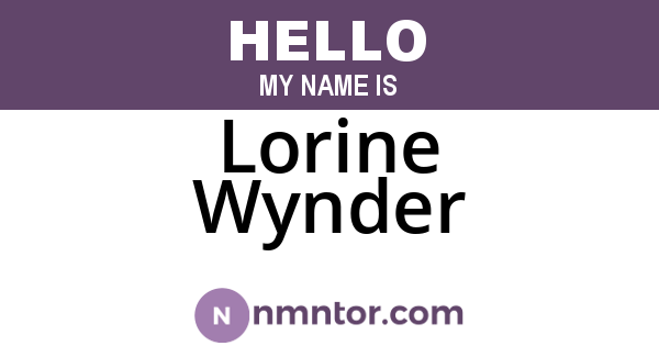 Lorine Wynder