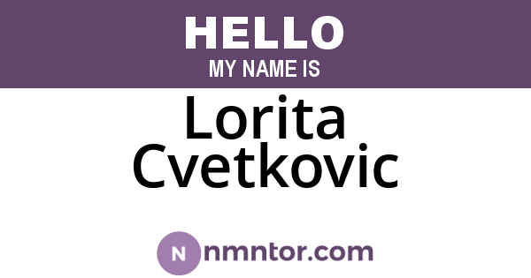 Lorita Cvetkovic
