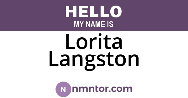 Lorita Langston