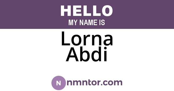 Lorna Abdi