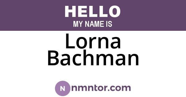 Lorna Bachman