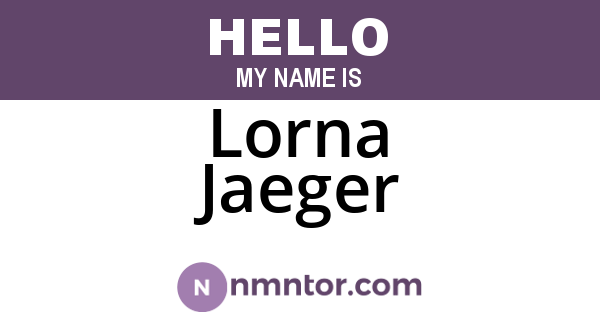 Lorna Jaeger