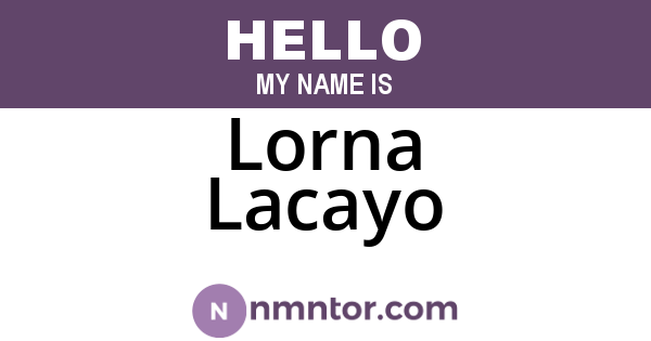 Lorna Lacayo