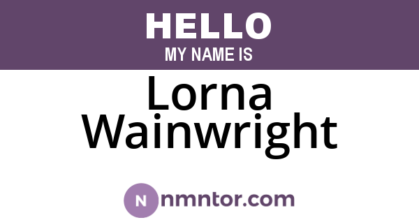 Lorna Wainwright