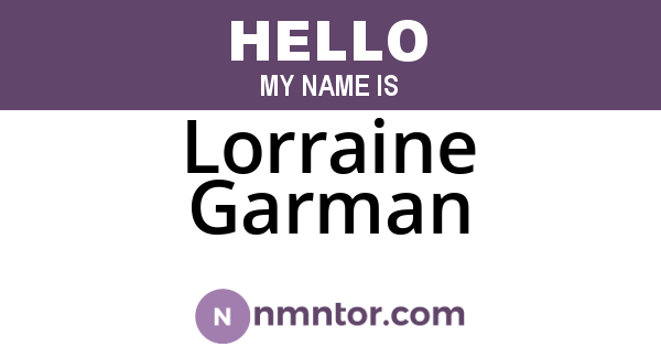 Lorraine Garman