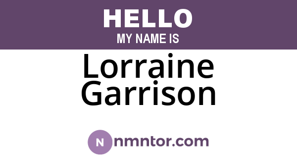 Lorraine Garrison