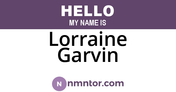 Lorraine Garvin