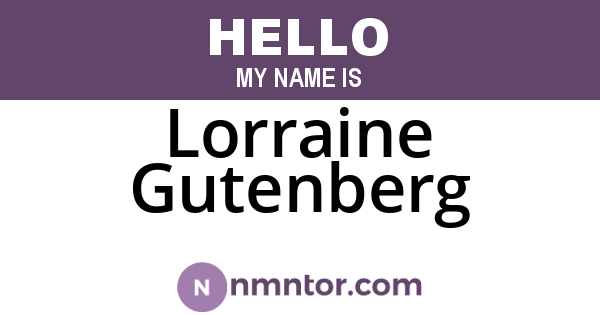 Lorraine Gutenberg