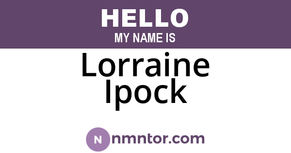 Lorraine Ipock