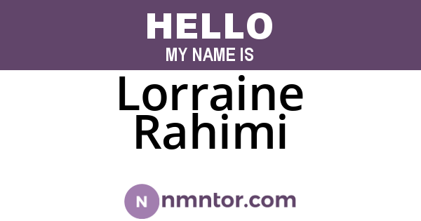 Lorraine Rahimi