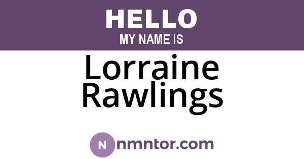 Lorraine Rawlings