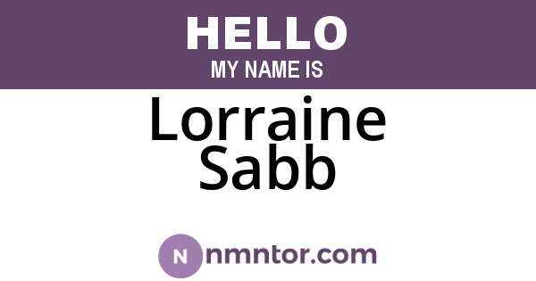 Lorraine Sabb