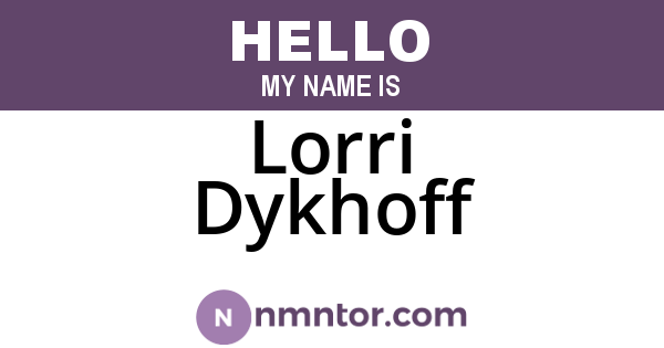 Lorri Dykhoff