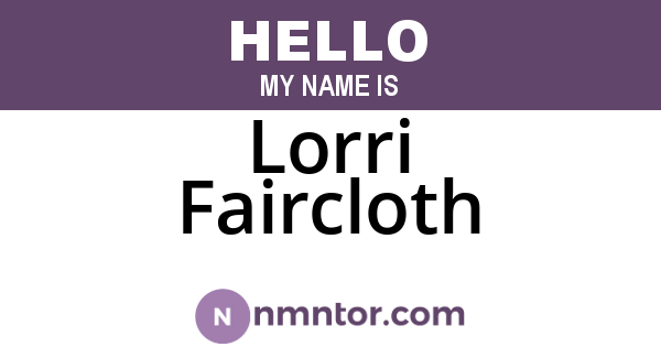 Lorri Faircloth