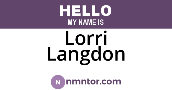 Lorri Langdon