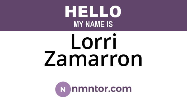 Lorri Zamarron