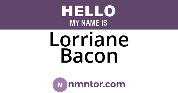 Lorriane Bacon