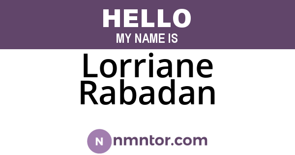 Lorriane Rabadan