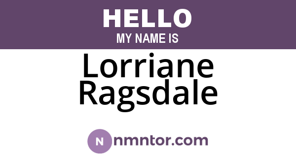 Lorriane Ragsdale