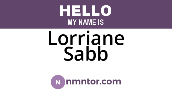 Lorriane Sabb
