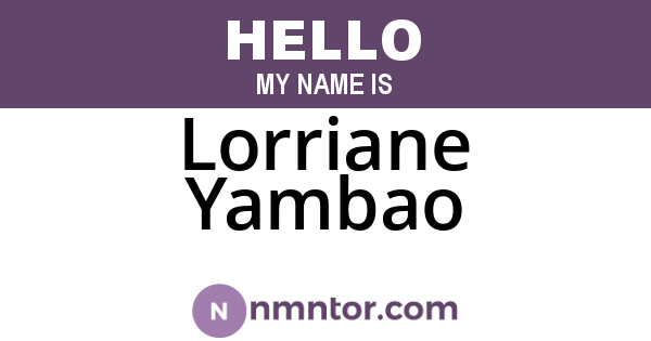 Lorriane Yambao