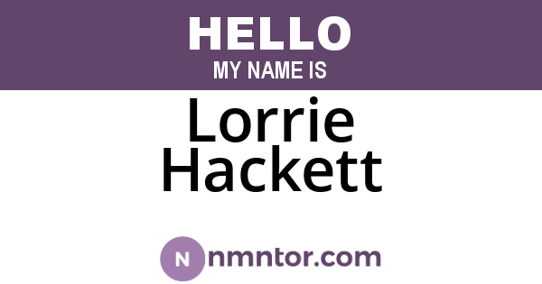 Lorrie Hackett