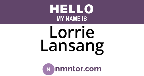 Lorrie Lansang