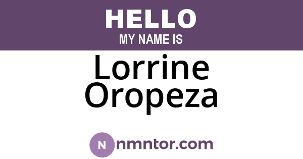 Lorrine Oropeza