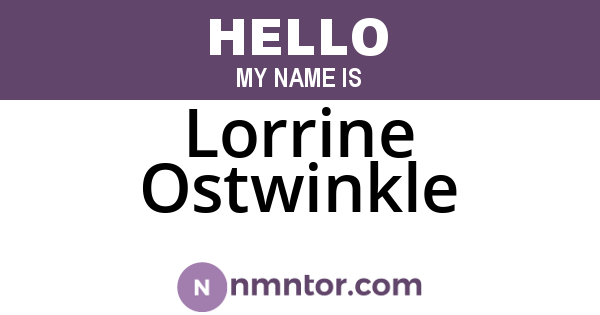 Lorrine Ostwinkle