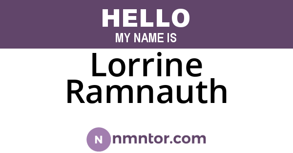 Lorrine Ramnauth
