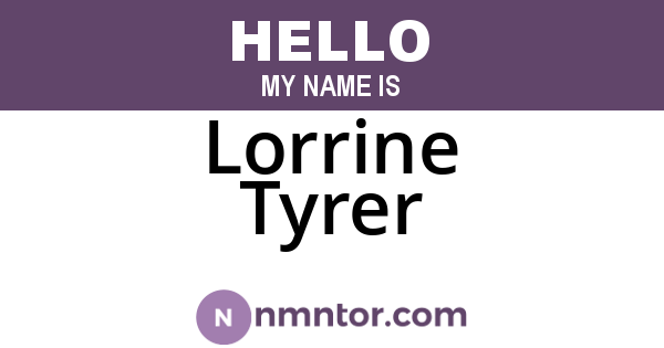 Lorrine Tyrer
