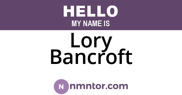 Lory Bancroft