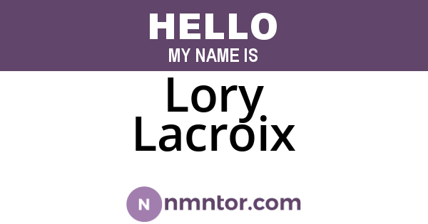 Lory Lacroix