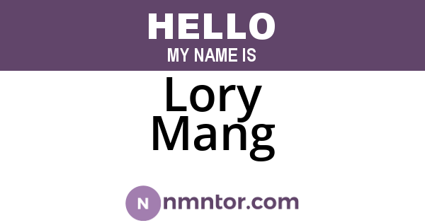 Lory Mang
