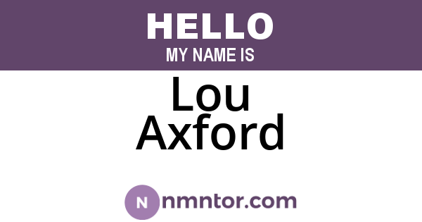 Lou Axford