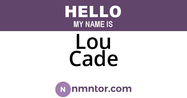 Lou Cade