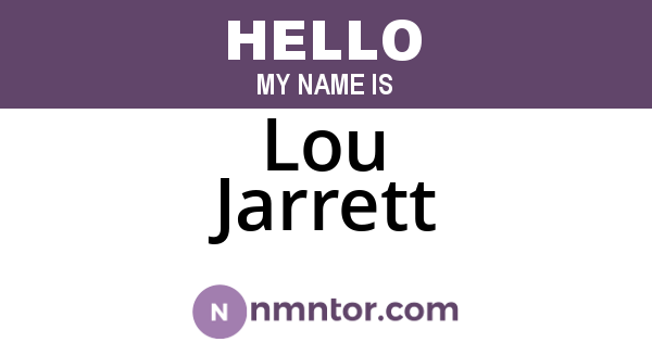 Lou Jarrett