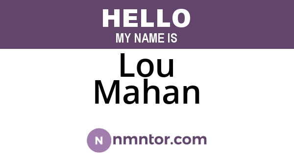 Lou Mahan