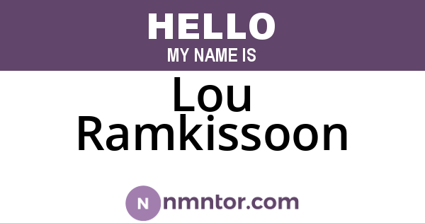 Lou Ramkissoon
