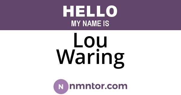 Lou Waring